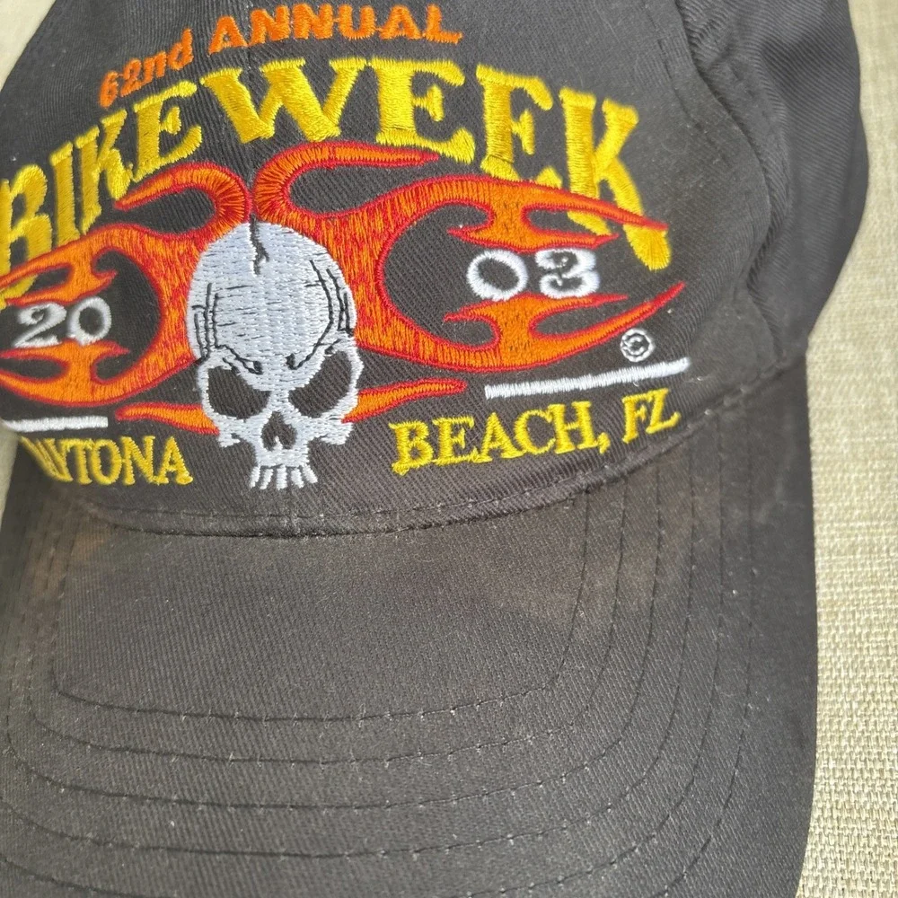 2003 62nd Annual Bike Week Daytona Beach FL Hat Black Adjustable Cotton Harley